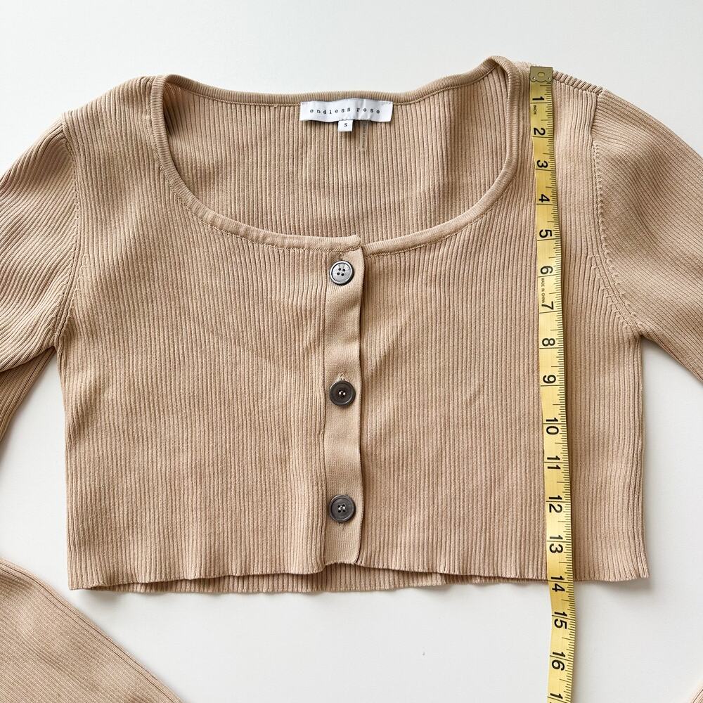 Endless Rose Ribbed Cropped Button Cardigan - Picture 6 of 6